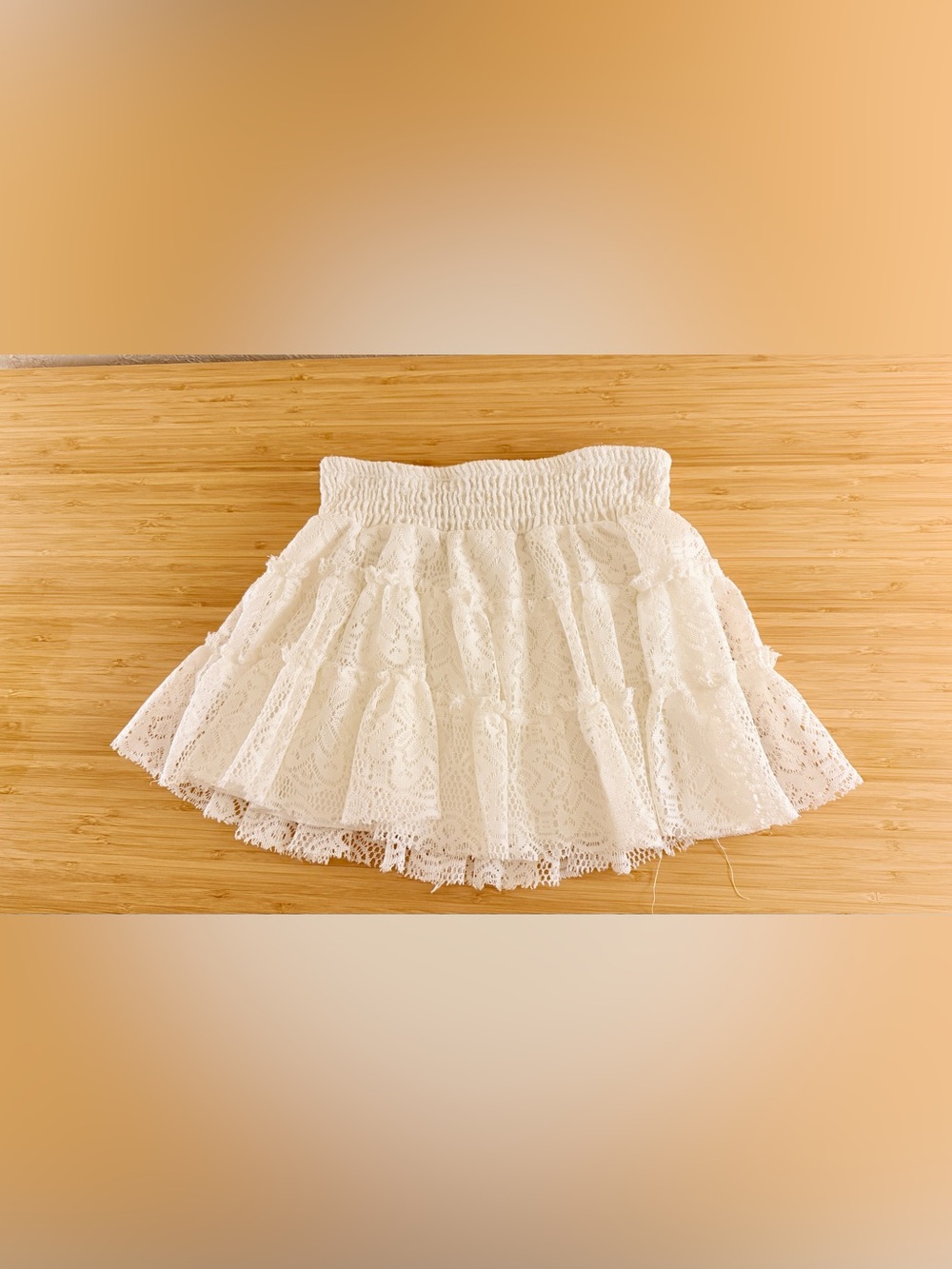 Love Culture White Lace Tiered Mini Skirt – Size Medium